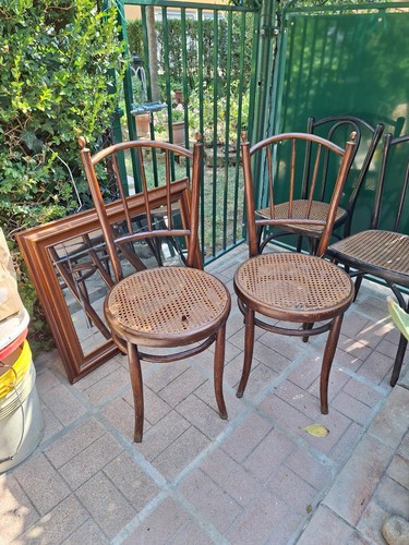 Set sedie legno con - 2,